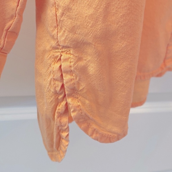 J.jill Tencel Lyocell Blouse Shirt Womens M Orange Coastal grandma Lagenlook - Picture 9 of 9